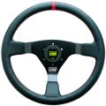 Kierownica skórzana OMP WRC czarno-czerwona