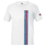 T-shirt SPARCO MARTINI RACING BIG STRIPES - biały