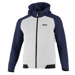 Bluza zapinana z kapturem Sparco biało-granatowa