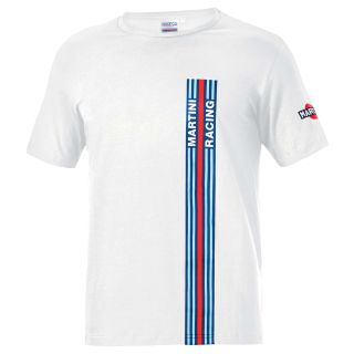 T-shirt SPARCO BIG STRIPES MARTINI RACING - biały