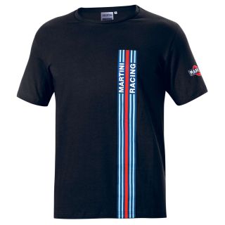 T-shirt SPARCO BIG STRIPES MARTINI RACING - czarny