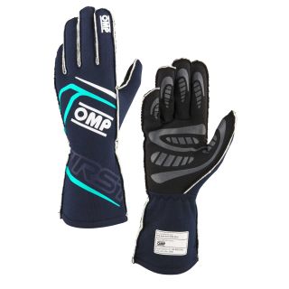 Rękawice OMP FIRST 2025 FIA 8856-2018 granatowo-tiffany