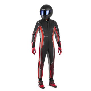 Kombinezon dziecięcy SPARCO SUPERLEGGERA-K FIA 8877-2022 czarno-czerwony