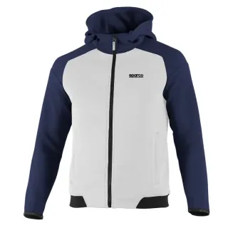Bluza rozpinana z kapturem Sparco biało-granatowa