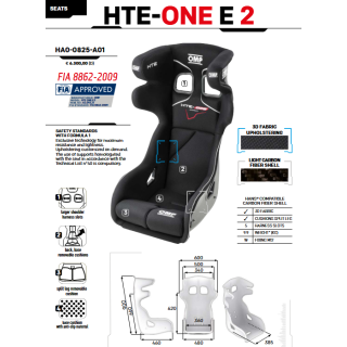 Fotel OMP HTE ONE E 2 FIA 8862-2009
