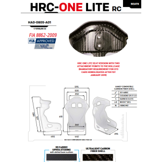 Fotel OMP HRC ONE LITE RC FIA 8862-2009