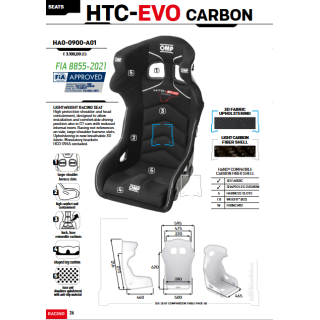 Fotel  OMP HTC EVO Carbon FIA 8855-2021
