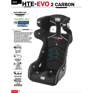Fotel  OMP HTE EVO 2 Carbon FIA 8855-2021