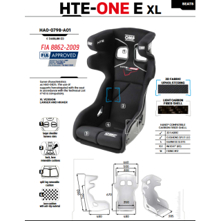 Fotel OMP HTE ONE E 2 FIA 8862-2009