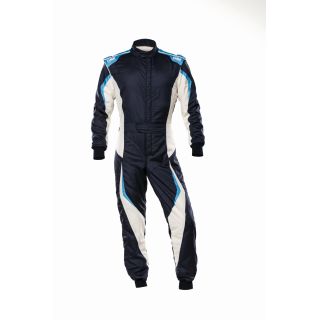 Kombinezon OMP TECNICA EVO FIA 8856-2018 granatowo-biało-błękitny
