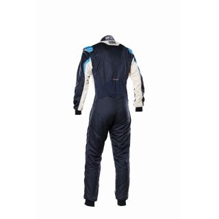 Kombinezon OMP TECNICA EVO FIA 8856-2018 granatowo-biało-błękitny