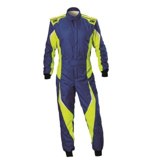 Kombinezon OMP TECNICA EVO FIA 8856-2018 niebiesko-żółty fluo