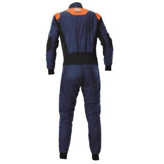 Kombinezon OMP Tecnica Superlight FIA 8856-2018 granatowo-pomarańczowy fluo