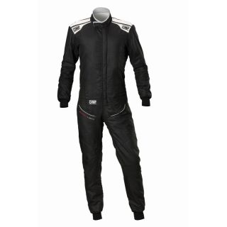 Kombinezon OMP Tecnica Superlight FIA 8856-2018 czarno-srebrny