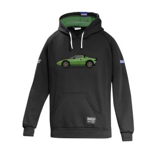 Bluza z kapturem Sparco Lancia HF Heritage Stratos czarno-zielona