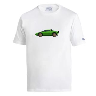 Koszulka T-Shirt Sparco Lancia HF Heritage Stratos biała