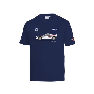 Koszulka T-Shirt Sparco Lancia Rally 037 Martini Racing granatowa