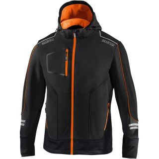 Kurtka SPARCO TECH SOFT-SHELL - czarno-pomarańczowa fluo