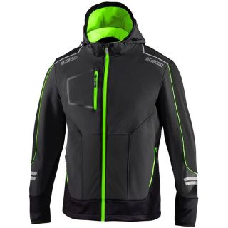 Kurtka SPARCO TECH SOFT-SHELL - szaro-zielona fluo