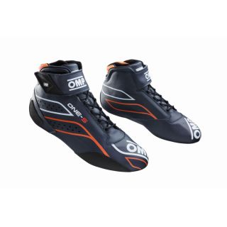 Buty OMP ONE-S FIA 8856-2018 granatowo-pomarańczowe fluo