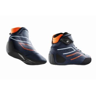 Buty OMP ONE-S FIA 8856-2018 granatowo-pomarańczowe fluo