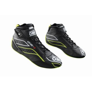 Buty OMP ONE-S FIA 8856-2018 czarno-żółte fluo