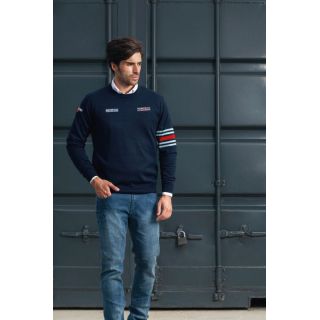 Sweter bawełniany SPARCO MARTINI RACING - granatowy