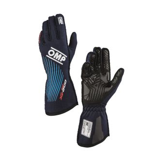 Rękawice OMP ONE EVO FX FIA 8856-2018 granatowo-niebieskie
