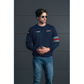 Sweter wełniany SPARCO MARTINI RACING - granatowy