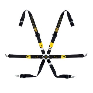 Pasy bezpieczeństwa OMP ONE WRC ENDURANCE PULL DOWN – 2", 6-pkt. FIA 8853-2016 czarne