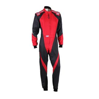 Kombinezon kartingowy OMP KS-3X FIA 8877-2022 czarno-czerwony