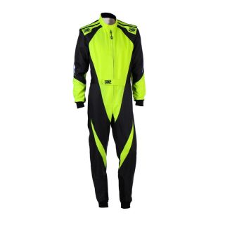 Kombinezon kartingowy OMP KS-3X FIA 8877-2022 czarno-żółty fluo