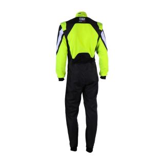 Kombinezon kartingowy dziecięcy OMP KS-3X FIA 8877-2022 czarno-żółty fluo