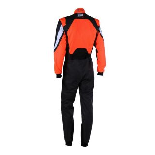 Kombinezon kartingowy dziecięcy OMP KS-3X FIA 8877-2022 czarno-pomarańczowy fluo