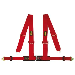 Pasy bezpieczeństwa OMP RACING 4M – 2", 4-pkt. ECE czerwone