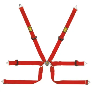 Pasy bezpieczeństwa OMP TECNICA PROTOTYPE PULL UP – 2'', 6-pkt. FIA 8853-2016 czerwone