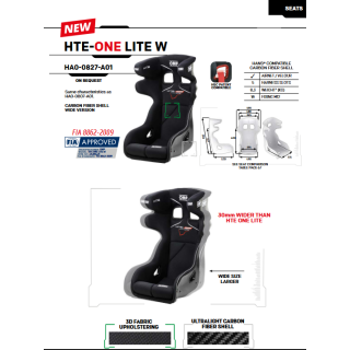 Fotel OMP HTE ONE LITE WIDE FIA 8862-2009 czarny