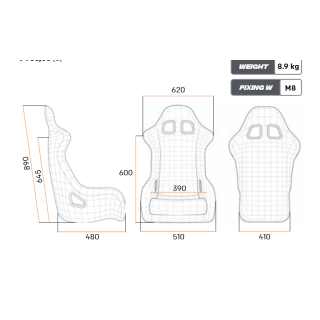 Fotel WRC-R ART personalizowany FIA 8855-1999 czarny