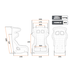 Fotel OMP HTE ONE ULTRA LITE FIA 8862-2009 czarny