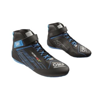 Buty kartingowe OMP KS-2X FIA 8877-2022 czarno-błękitne