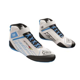 Buty kartingowe OMP KS-2X FIA 8877-2022 biało-błękitne