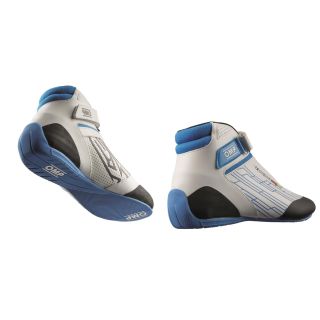 Buty kartingowe OMP KS-2X FIA 8877-2022 biało-błękitne