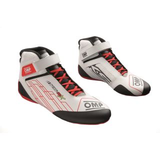 Buty kartingowe dziecięce OMP KS-2X FIA 8877-2022 biało-czerwone