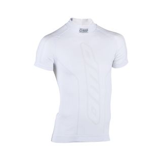 T-shirt kartingowy dziecięcy OMP KS biały