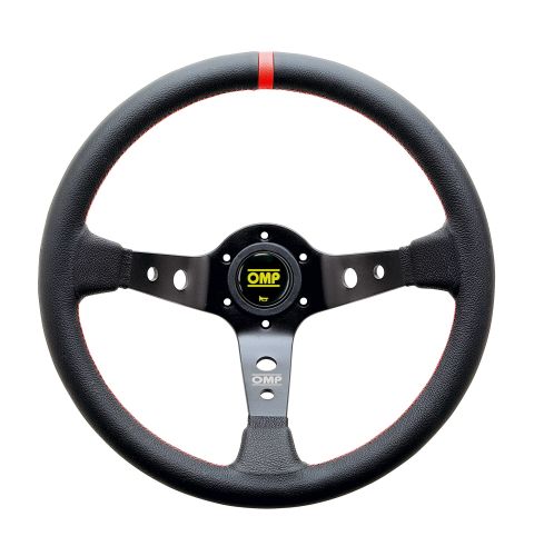 Kierownica skórzana OMP CORSICA czarno-czerwona