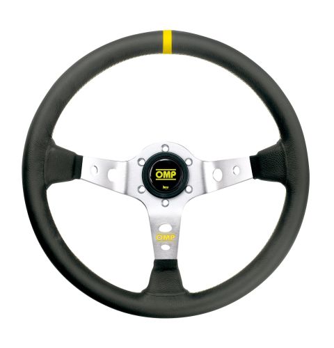 Kierownica skórzana OMP CORSICA czarno-srebrna