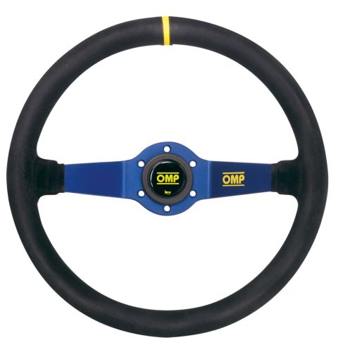 Kierownica zamszowa OMP RALLY czarno-niebieska