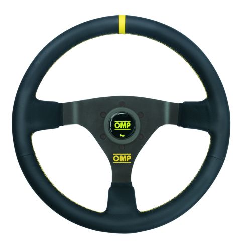 Kierownica skórzana OMP WRC czarno-żółta