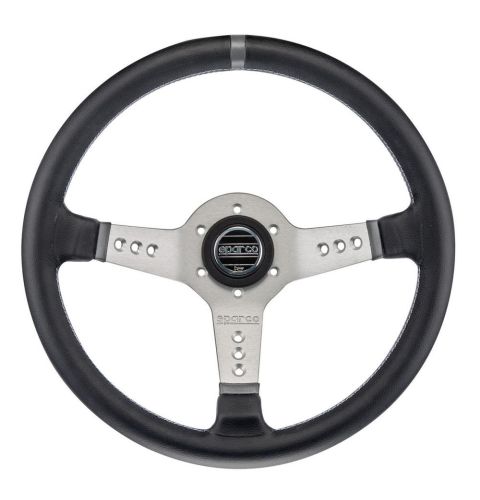 Kierownica skórzana SPARCO L777 czarno-srebrna