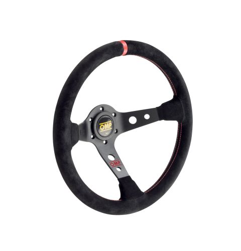 Kierownica zamszowa OMP CORSICA czarno-czerwona
